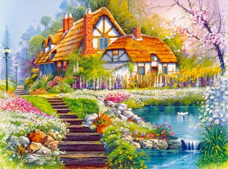 Jigsaw Puzzle | Pretty cottage | 140 pieces | Jigidi