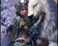 Snow Elf Girl with Lion
