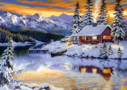 Solve Winter landscape jigsaw puzzle online with 35 pieces