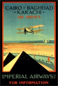Imperial Airways, Cairo-Baghdad-Karachi, 1924. poster by Charles C. Dickson (probably English)