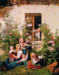 Soap blowing children (1842)