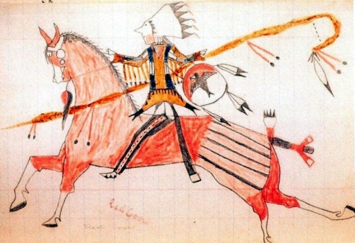 Solve Low Dog (1884) ~ Ledger Art by Red Dog (Lakota) jigsaw puzzle ...