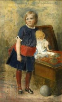 "Young Girl With Her Doll" By Jenny Nyström Flicka med docka, 1889–1889