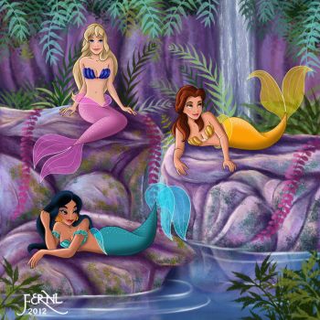 mermaid eilonwy, belle and jasime