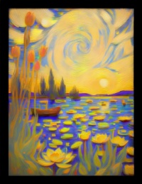 Variations on the Bathmat by Van Gogh and Monet (Click "Solve puzzle" to see other piece options.)