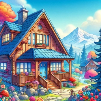 Solve Blue House jigsaw puzzle online with 306 pieces