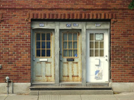 Three doors in Montreal, photo by Cheryl Coward