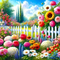 flower garden scene