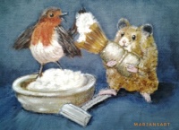 "Shaving disaster" original acrylic painting