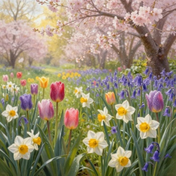 Solve Spring Flowers jigsaw puzzle online with 49 pieces