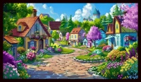 Village Landscape, resizable 15 to 594 pieces