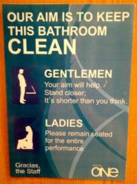 Bathroom sign in Barcelona. lol.