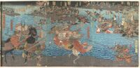 Album of Fifteen Triptychs of Famous Battlescenes 7 by Utagawa Kuniyoshi