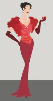 Theme, fashion: lady in red