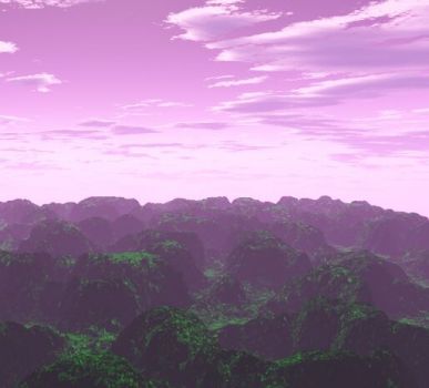 Purple/Emerald Terragen Landscape