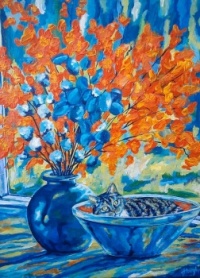 Tabby in a Bowl by Tanya Hough