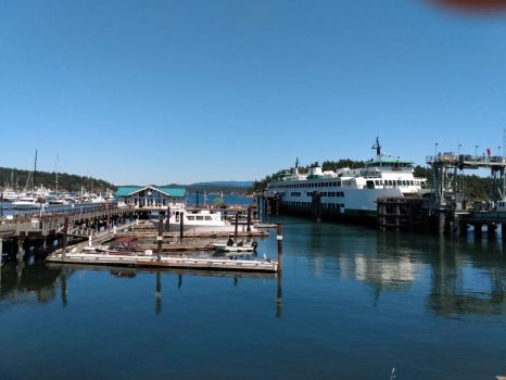 Ferry at dock in Friday Harbor WA