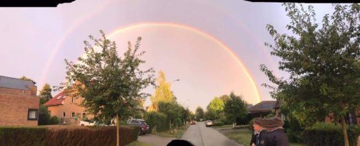 A double rainbow over my village