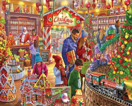 Solve Christmas Sweet Shop by Steve Crisp jigsaw puzzle online with 63 ...