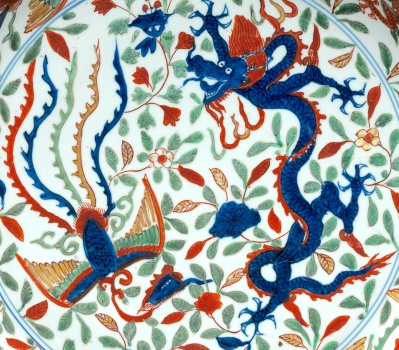 Dish with Dragon and Phoenix (detail), Ming dynasty, late 16th–early 17th century