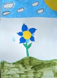 Advanced flower in blue