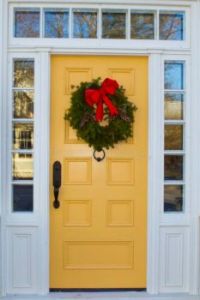 Yellow Door and Wreath