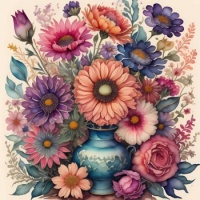 Victorian Flowers in a Vase