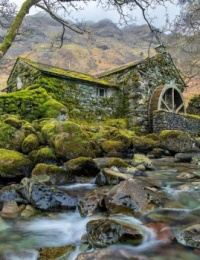 Water mill in Borrowdale Valley, Cumbria, UK