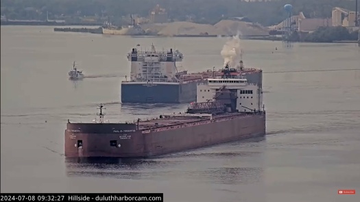 Solve two ships passing american century and PRT 2024.7.8 duluth harbor ...