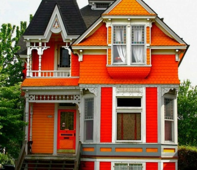 Orange victorian house