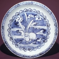Dish with Design of Hare in Clouds, Japan, ca. 1624–43