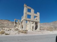 The front of The Cook Bank in Rhyolite, Nv