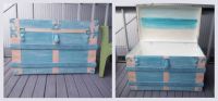 Antique Steamer Trunk with a beach/seaside-inspired makeover