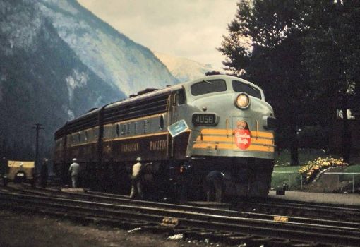 CPR train at Field, BC, 1952