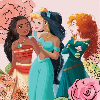 Moana, Cinderella, Jasmine and Merida