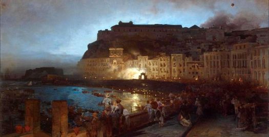 Oswald Achenbach (1827-1905) Fireworks in Naples