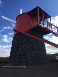 Windmill on the island of Pico in the Azores, Portugal
