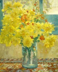 Colin Campbell Cooper (American, 1856-1937) - Yellow Chrysanthemums.