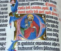 1407AD Latin Bible on display in Malmesbury Abbey,