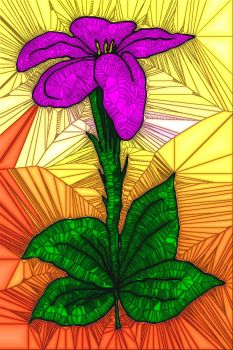 STAINED GLASS FLOWER B95