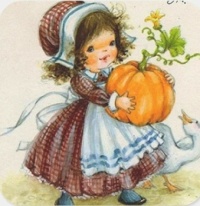 Vintage Thanksgiving Day Girl   by