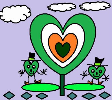 Irish Heart Flower Doodle