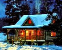 Cozy winter cabin