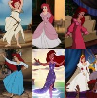 Ariel outfits in the Little Mermaid