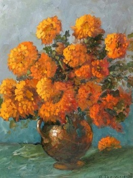 Solve Still Life with Chrysanthemums ~ Alexander Dzigurski (Serbian ...