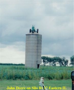 Tractor on top of silo