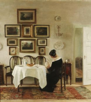 Mother-and-Child-in-Dining-Room-Carl-Holsoe,jpg