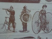 Old times museum Winterswijk.     A drawing of old bikes