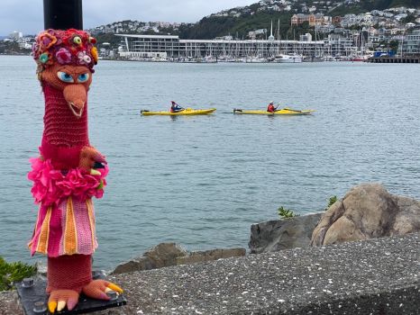 Yarn Bombing on Wellington Waterfront