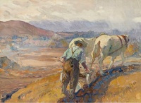 Franz Bischoff (American, born in Austria, 1864–1929), Plowing Fields